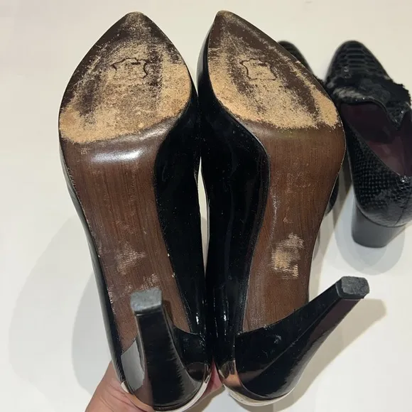 Stuart Weitzman set of 2 almond toe high heels and oxford kitten heels