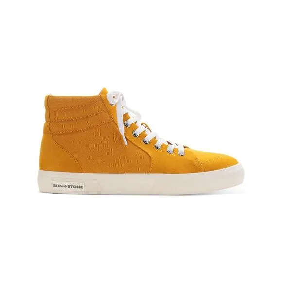SUN STONE Mens Yellow Jett Round Toe Platform Athletic Sneakers Shoes 7 M