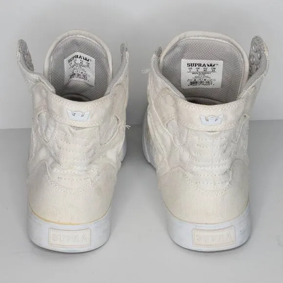 SUPRA Men's Sneakers Skytop Muska 001 High Top Canvas Skater Street White 7 AR