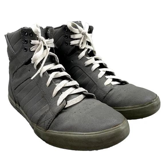Supra Muska 001 Shoe Men's 9 Gray Sky Top High‎ Skater Workwear Utility Sneaker