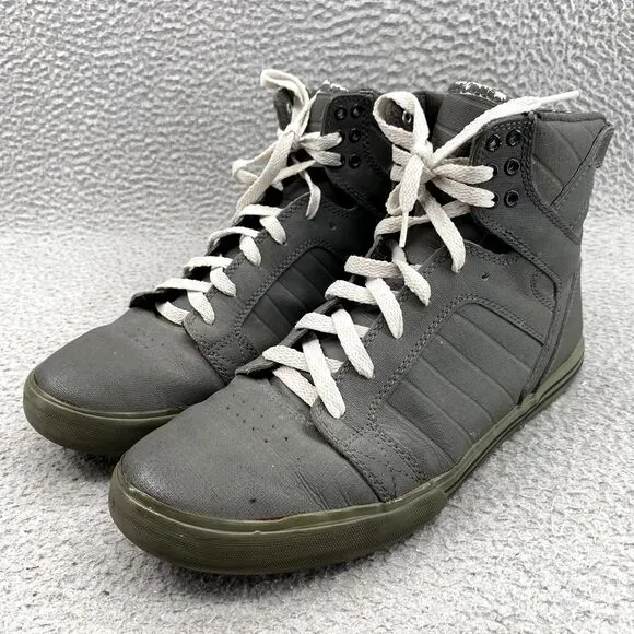 Supra Muska 001 Shoe Men's 9 Gray Sky Top High‎ Skater Workwear Utility Sneaker