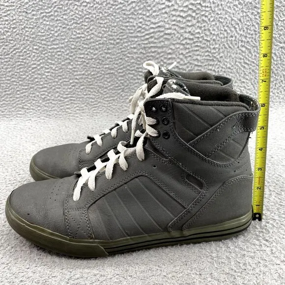 Supra Muska 001 Shoe Men's 9 Gray Sky Top High‎ Skater Workwear Utility Sneaker