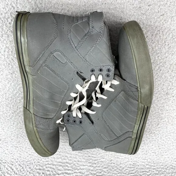 Supra Muska 001 Shoe Men's 9 Gray Sky Top High‎ Skater Workwear Utility Sneaker