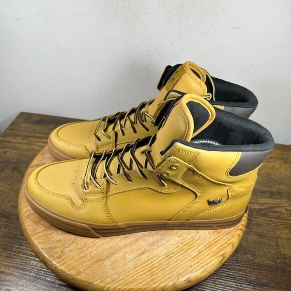 Supra Vaider Amber Gold Gum 2025 Shoe High Top Skate Shoes Men's Size 13