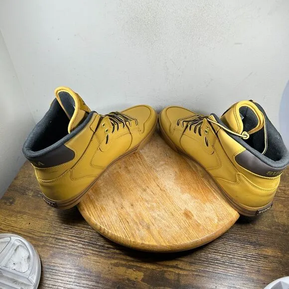 Supra Vaider Amber Gold Gum 2025 Shoe High Top Skate Shoes Men's Size 13