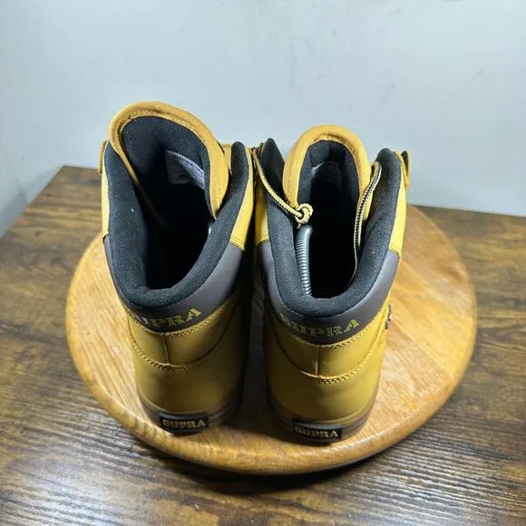Supra Vaider Amber Gold Gum 2025 Shoe High Top Skate Shoes Men's Size 13