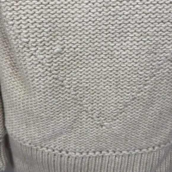 System Chunky Beige Oatmeal High-Neck Wool-Blend Button-Up Cardigan sz M