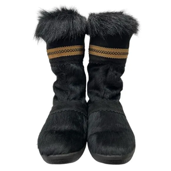 Tecnica Apres Winter Ski Boots Black Pony Hair &amp; Goat Fur Shearling Lining