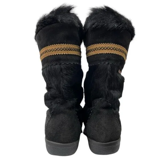 Tecnica Apres Winter Ski Boots Black Pony Hair &amp; Goat Fur Shearling Lining