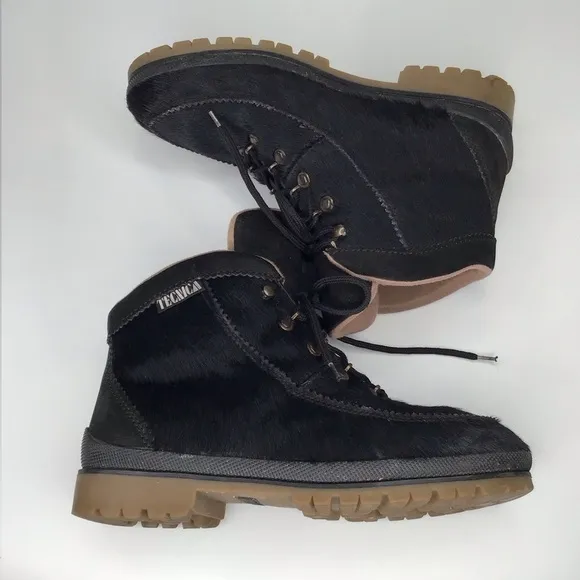 Tecnica Black Calf Hair Apres Ski Boots.