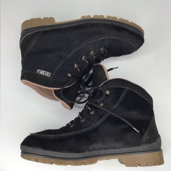 Tecnica Black Calf Hair Apres Ski Boots.