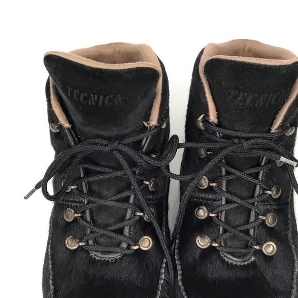 Tecnica Black Calf Hair Apres Ski Boots.
