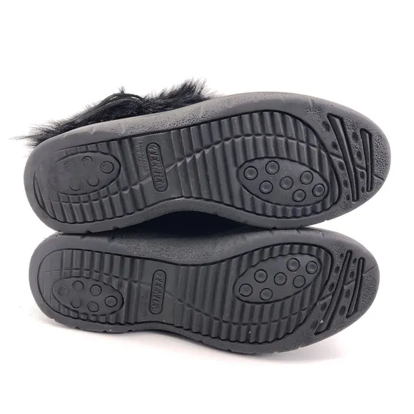 Tecnica Black Goat Fur Cow Hair Apres Ski Winter Boots 7