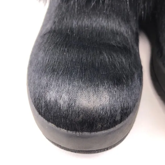 Tecnica Black Goat Fur Cow Hair Apres Ski Winter Boots 7
