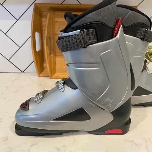 Tecnica Rival X7 Ski Boots Ultra Fit Downhill Touring Alpine silver red sz 10