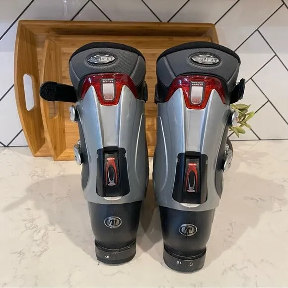 Tecnica Rival X7 Ski Boots Ultra Fit Downhill Touring Alpine silver red sz 10