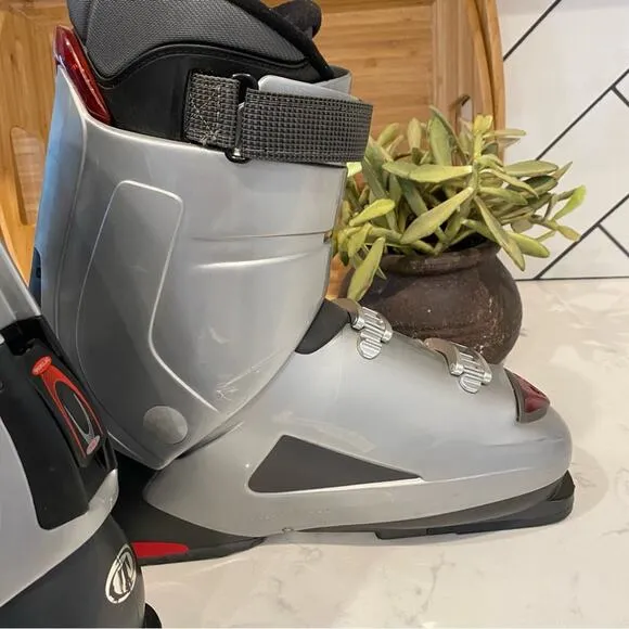 Tecnica Rival X7 Ski Boots Ultra Fit Downhill Touring Alpine silver red sz 10