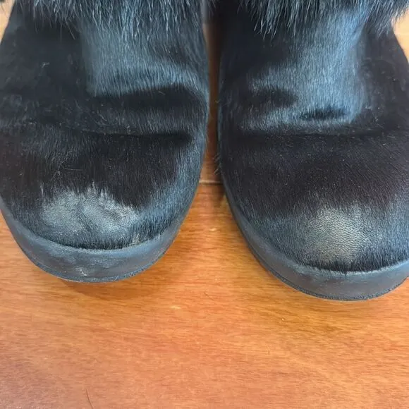 Tecnica Skandia Women's Black Fur Ski Boots Made in Italy size 10