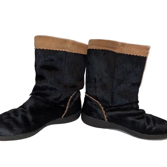 Tecnica Vintage Apres Ski Boots Womens Size 37 Eu (US 6.5) Calf Hair Leather