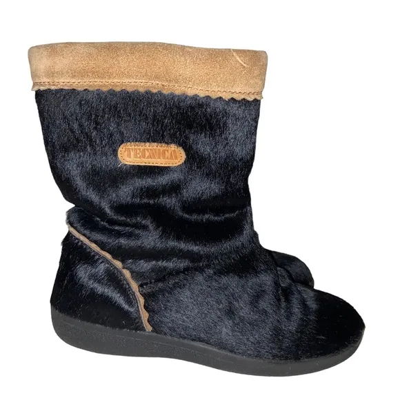 Tecnica Vintage Apres Ski Boots Womens Size 37 Eu (US 6.5) Calf Hair Leather