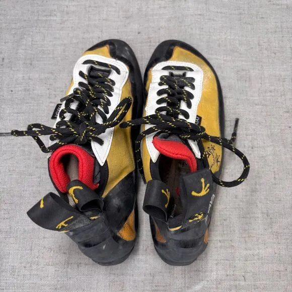 Tenaya Masai Climbing Shoes Yellow Black Synthetic Rubber Bouldering Women's 5.5