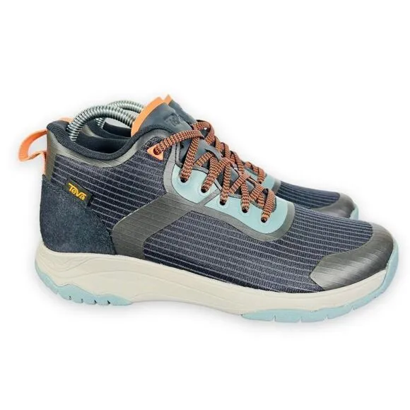 Teva Gateway Mid Hiking Shoes Greyish Blue / Orange 1127812 Women's 6