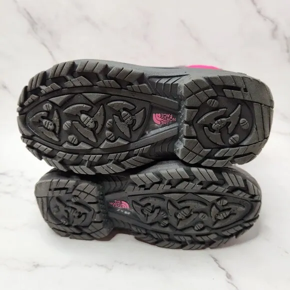 The North Face Alpenglow TT Winter Snow Boots Pink Grey Waterproof Youth Girls 3