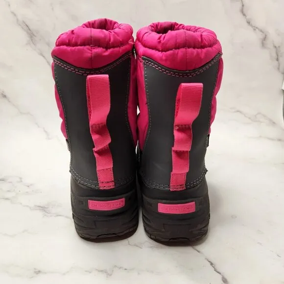 The North Face Alpenglow TT Winter Snow Boots Pink Grey Waterproof Youth Girls 3