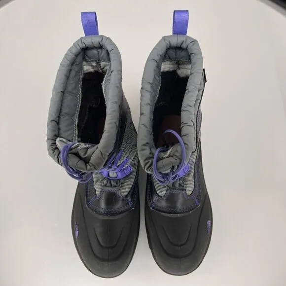 The North Face Girls Alpenglow IV Purple Gray Ski Waterproof Size 7 Snow Boots