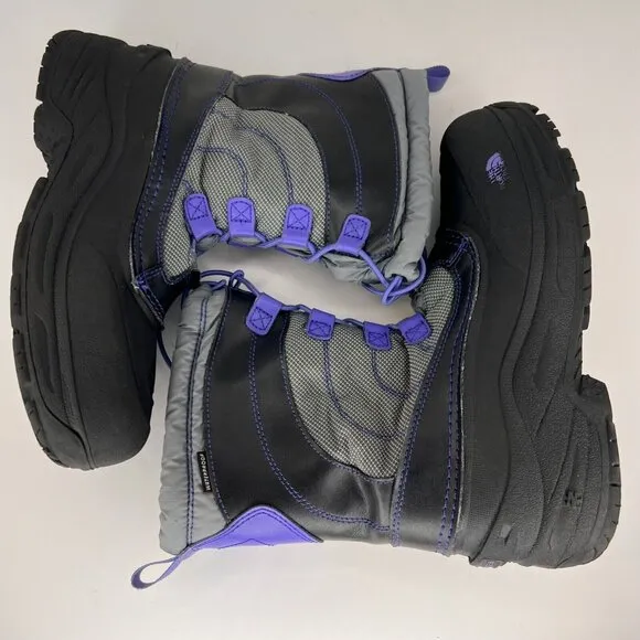 The North Face Girls Alpenglow IV Purple Gray Ski Waterproof Size 7 Snow Boots