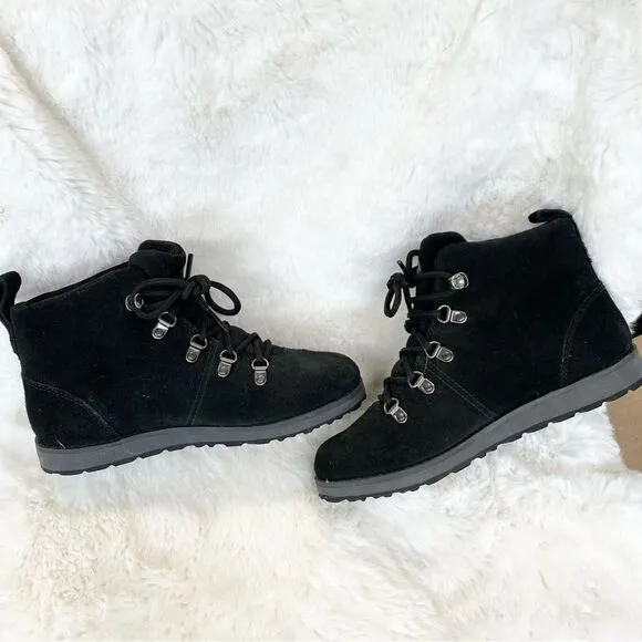 The North Face black Hydro-seal waterproof leather boots hiking climbing 3