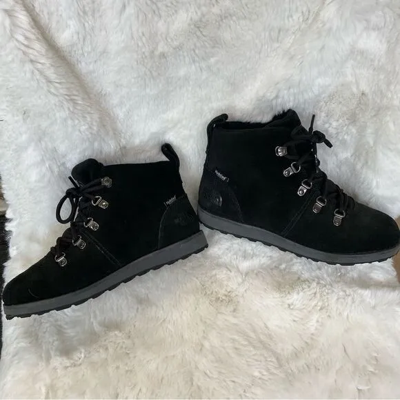 The North Face black Hydro-seal waterproof leather boots hiking climbing 3