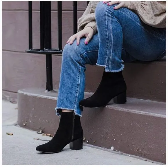 Thursday Boot Company Paloma Booties Black Suede Boots