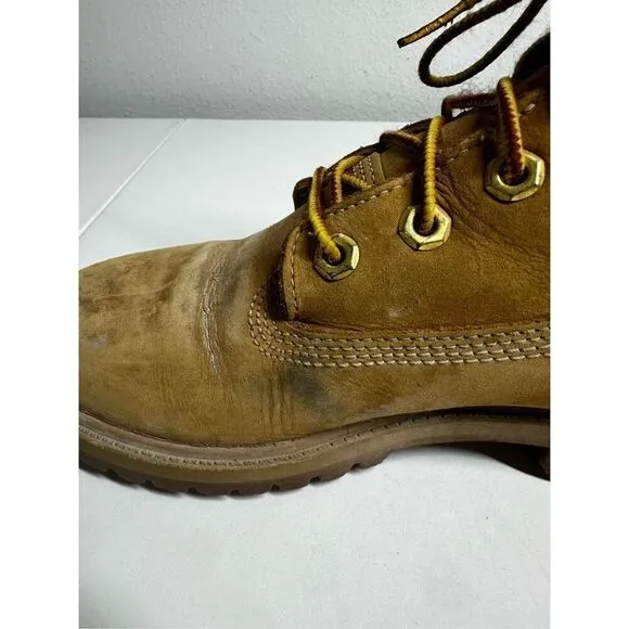 Timberland 6 Inch Boots 12909 Wheat Nubuck Premium Waterproof Men's Sz 5 M