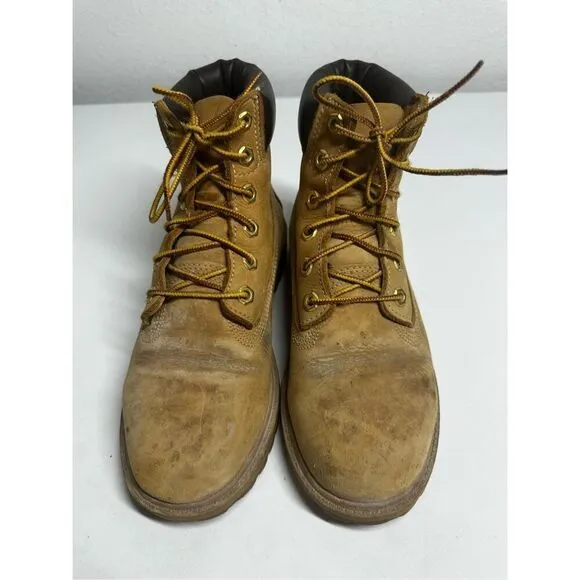 Timberland 6 Inch Boots 12909 Wheat Nubuck Premium Waterproof Men's Sz 5 M