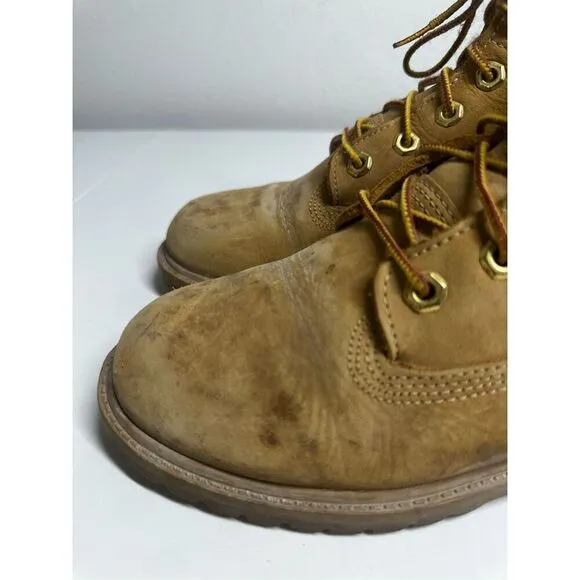 Timberland 6 Inch Boots 12909 Wheat Nubuck Premium Waterproof Men's Sz 5 M