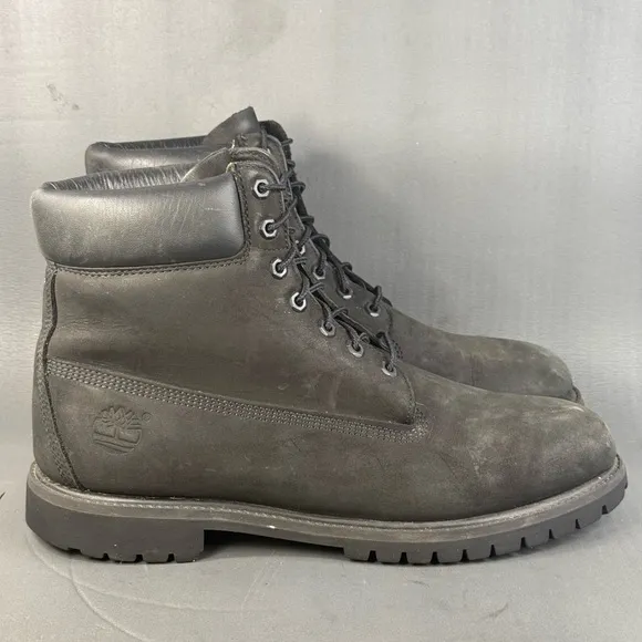 Timberland Men's 6 Inch Premium Waterproof Boots Black Nubuck Size 13
