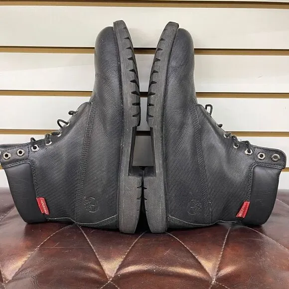 Timberland Men's Helcor 6 Inch Scratch Resistant Black Leather Boots Style Size