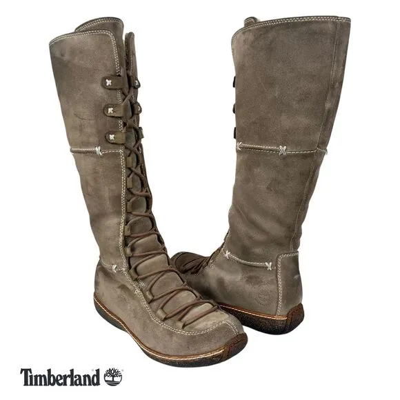 Timberland‎ Women's 8M Moorland Knee High Lace-Up Suede Waterproof Boots