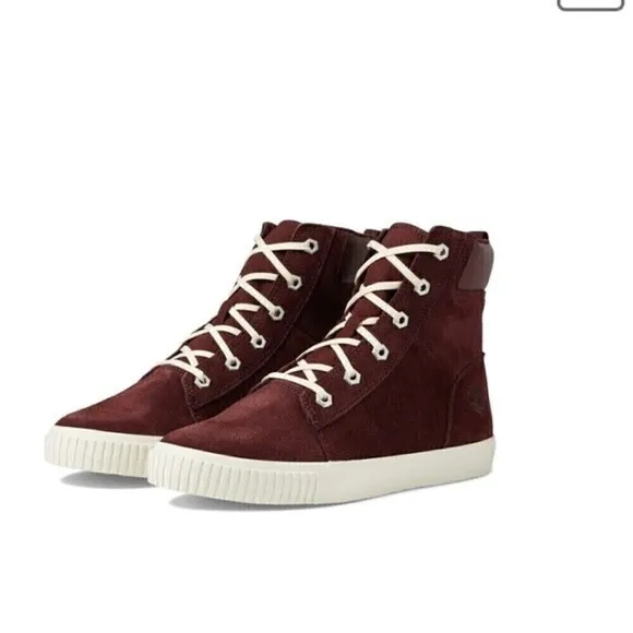 Timberland Women’s Skyla Bay 7&quot; Burgundy Suede Sneaker Boot NIB shoes