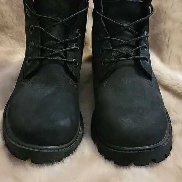 TIMBERLAND CLASSIC WATERPROOF 6-INCH BLACK BOOTS, SIZE 5