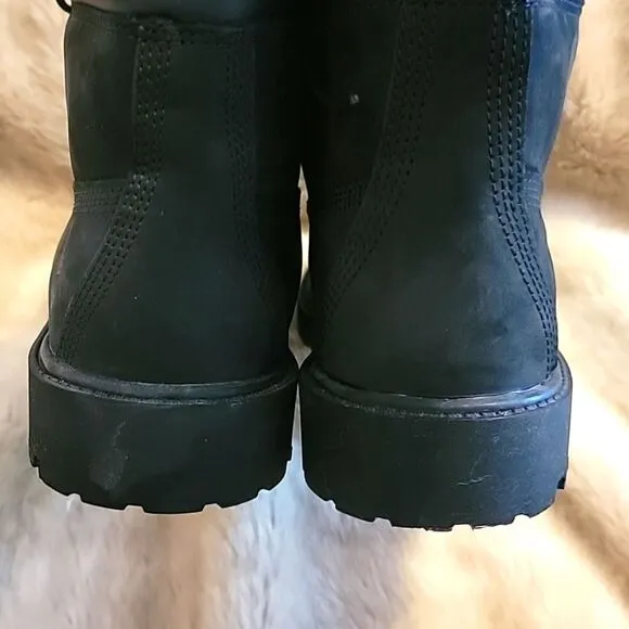 TIMBERLAND CLASSIC WATERPROOF 6-INCH BLACK BOOTS, SIZE 5