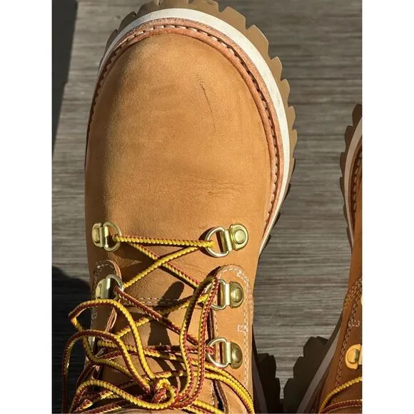 Timberland Womens LTD Heritage Vibram Lux Waterproof Wheat 6&quot; Boots Tan Size 7