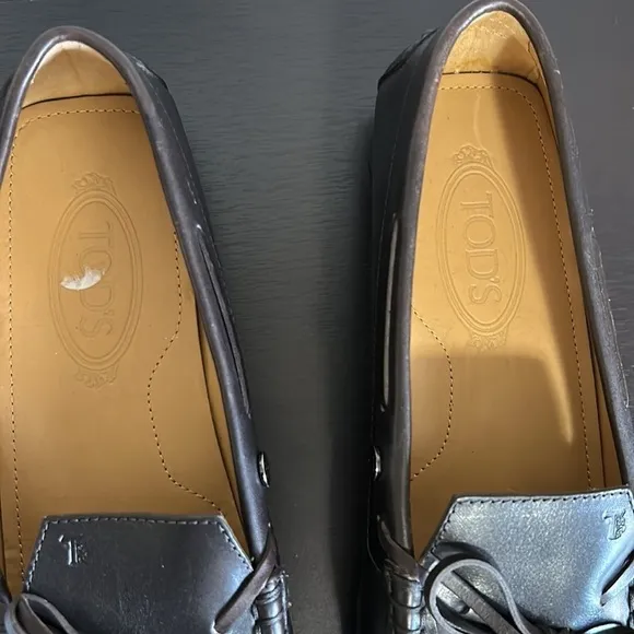 TODS CITY GOMMINO LEATHER DRIVING SHOES Mens Dark Brown Italian Sz 40 US 8