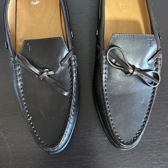 TODS CITY GOMMINO LEATHER DRIVING SHOES Mens Dark Brown Italian Sz 40 US 8