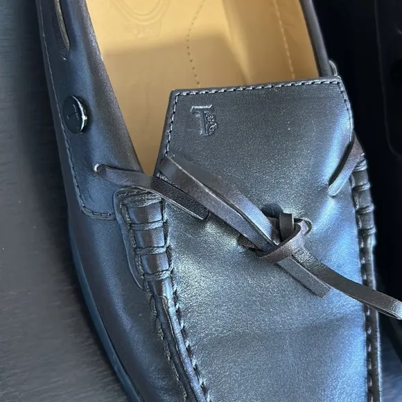 TODS CITY GOMMINO LEATHER DRIVING SHOES Mens Dark Brown Italian Sz 40 US 8