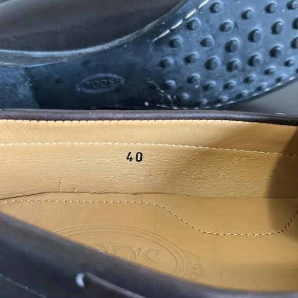 TODS CITY GOMMINO LEATHER DRIVING SHOES Mens Dark Brown Italian Sz 40 US 8