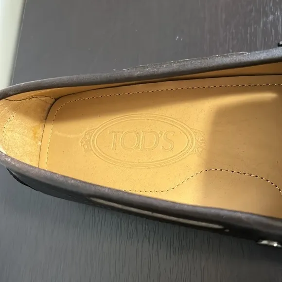 TODS CITY GOMMINO LEATHER DRIVING SHOES Mens Dark Brown Italian Sz 40 US 8