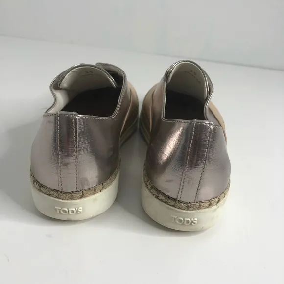 Tod’s Two Tone Metallic Slip On Shoes 35 US 5