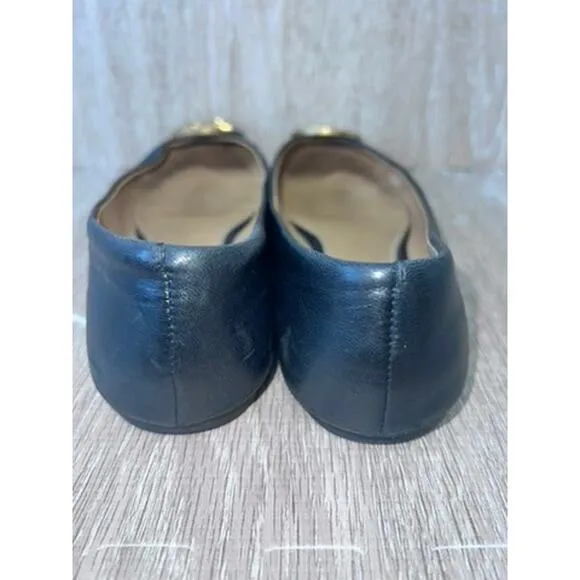Tory Burch Benton Ballet Flats Black Women's Shoes Size 6